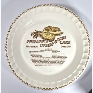 Royal China Country Harvest Pineapple Upside-Down Cake Ceramic Recipe Pie Dish